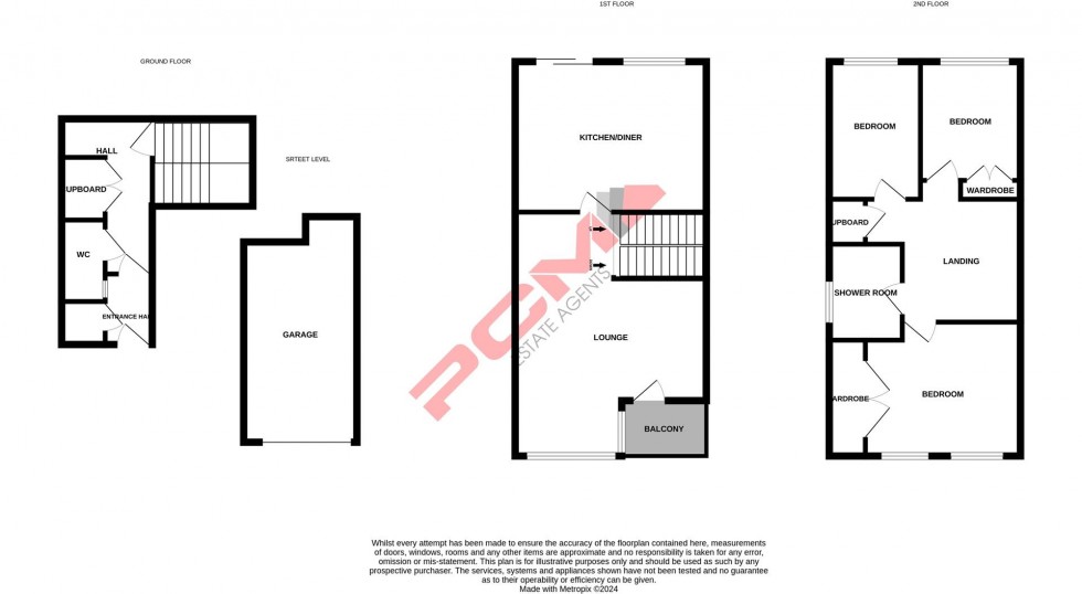 Floorplan for Park Crescent, Hastings