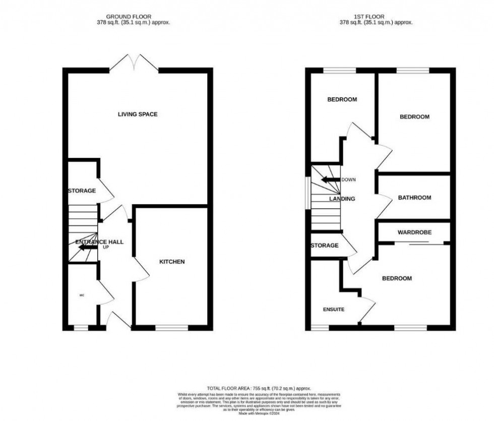 Floorplan for Woodlands Way, Hastings