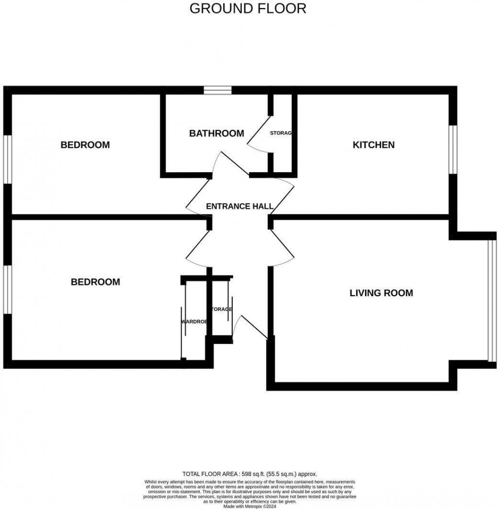 Floorplan for Blacklands Court, St. Helens Park Road, Hastings