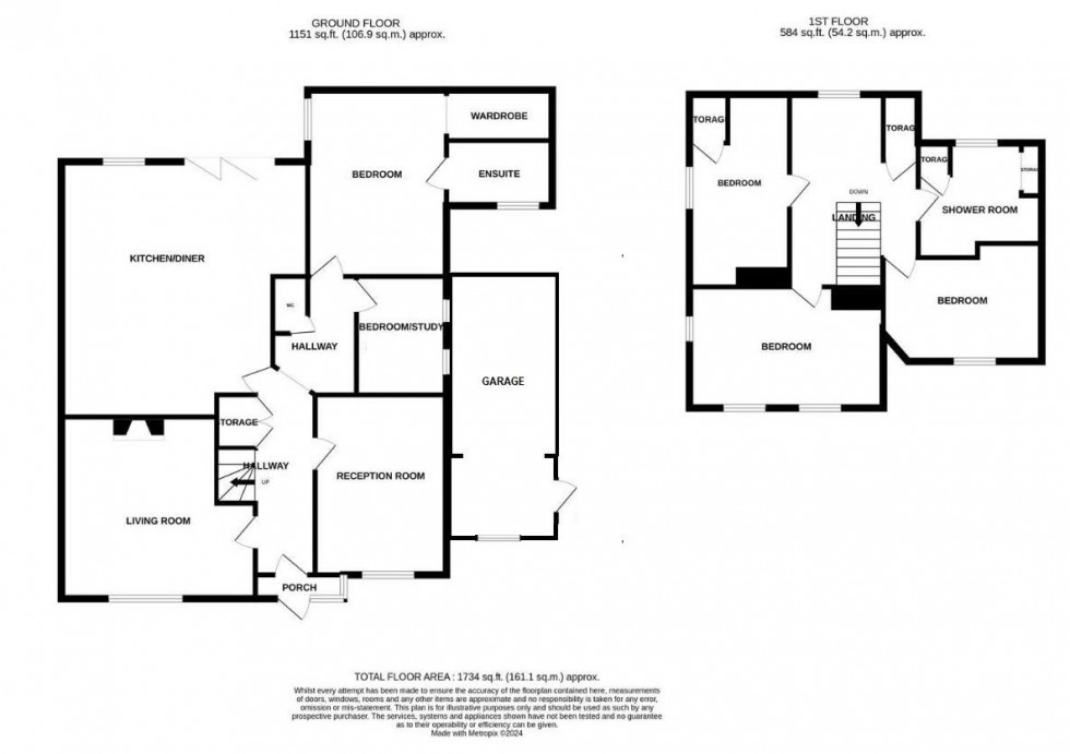 Floorplan for Oakwood Close, Hastings