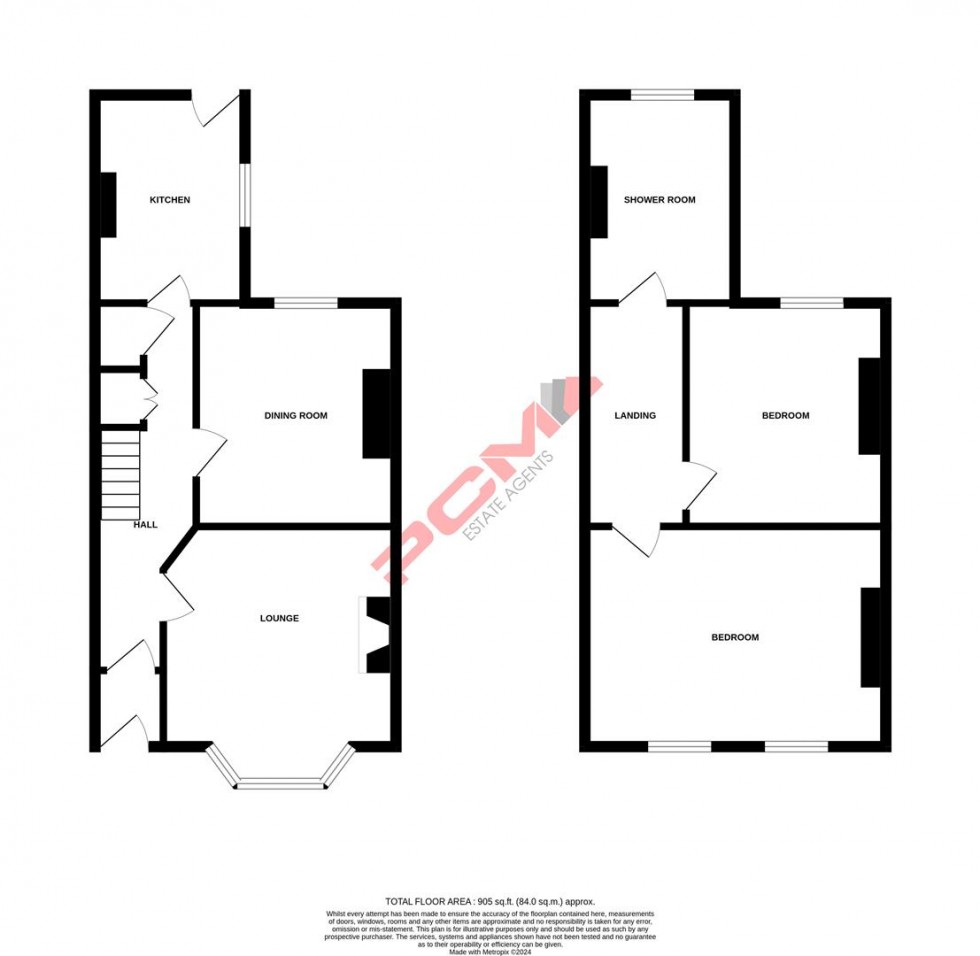 Floorplan for Priory Road, Hastings