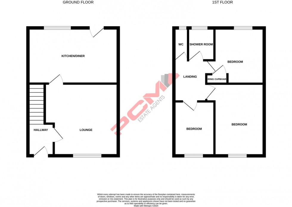 Floorplan for Malvern Way, Hastings